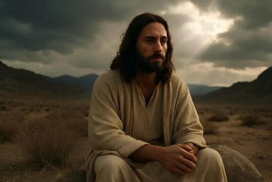 The Devil tempted and tested Jesus in wilderness, tempation by the devil
