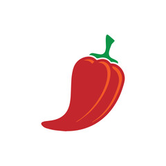 Vibrant Red Chili Pepper Illustration on White Background