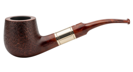 Isolated smoking pipe, briar wood tobacco, luxury vintage accessory for smoker lifestyle