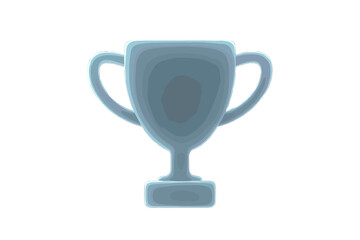 Modern design blue trophy cup with subtle gradients symbolizing victory, success, and accomplishment in various fields of competition
