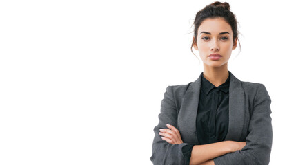 Professional Business Woman Portrait Collection – Confident, Thoughtful, and Casual Poses on White Background, Isolated for Commercial Use