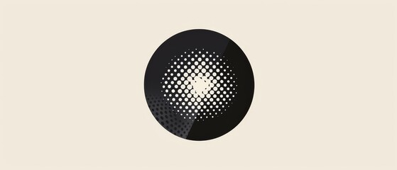 Circular dot pattern logo in black and white, minimalist vector design on two-color background for brand identity.