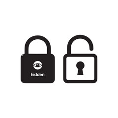 Padlock Privacy Icons Representing Hidden Access with Solid and Outlined Design Styles. 