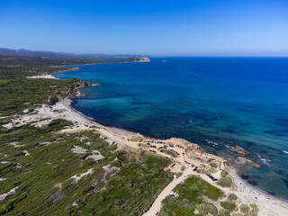 Aerial view of Rena Majore beach