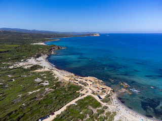 Aerial view of Rena Majore beach