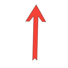 Red arrow on white background 