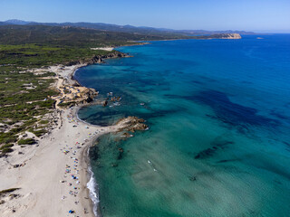 Aerial view of Rena Majore beach