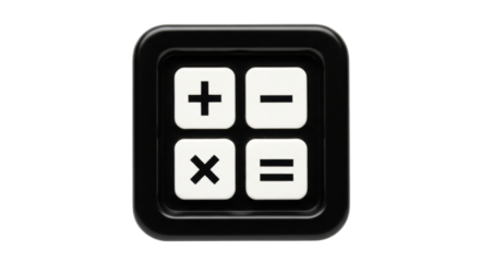 Isolated black calculator icon for business calculations, math, and financial operations