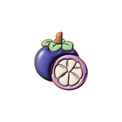 Fresh Purple Mangosteen Fruit with Slice
