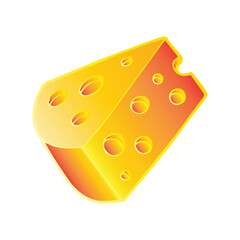 Whimsical Slice of Cheese Vector Graphic with Holes