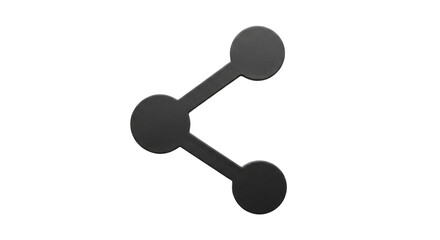 Isolated black share icon with round connection points for web content sharing