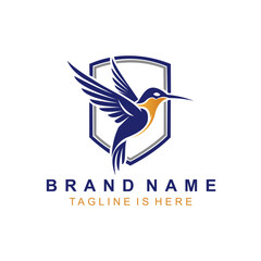 hummingbird logo vector icon for company