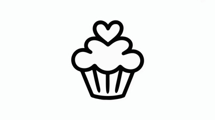 Whimsical cupcake with a sweet heart topping, perfect for celebrations, baking, and expressing affection, a delightful treat for any occasion.