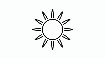 Radiant sun icon symbolizing warmth, energy, and bright days for optimistic designs and joyful themes