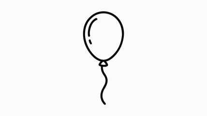 Charming simple line art balloon icon, perfect for party invitations, celebrations, and festive event designs