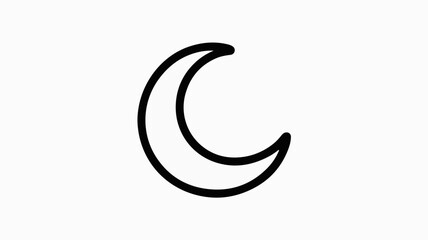 Simple, stylized crescent moon icon perfect for celestial themes, astronomy, or nighttime concepts