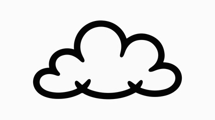 Whimsical cartoon cloud doodle perfect for playful designs inspiring imagination and lighthearted fun for children's projects or creative branding