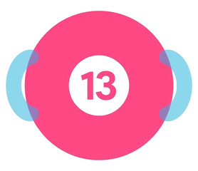 3d number 13 made of pink fur