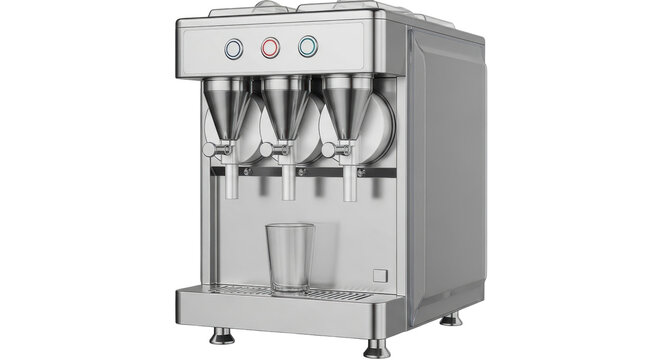 Isolated frozen drink machine for cafe and restaurant businesses, granita maker, slush dispenser