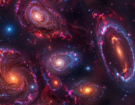 Cosmic swirl of vibrant galaxies - Powered by Adobe