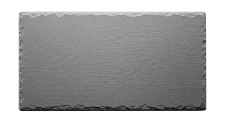 Isolated rectangular slate plate, serving tray made of natural black stone material