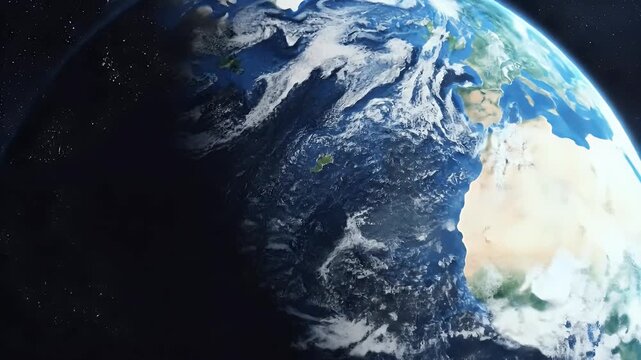 Stunning Orbital View of Planet Earth from Space, Highlighting the Atlantic Ocean, Western Africa, and Europe with a Dramatic Day-Night Terminator