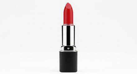 Obraz premium Classic red lipstick tube isolated on a white background