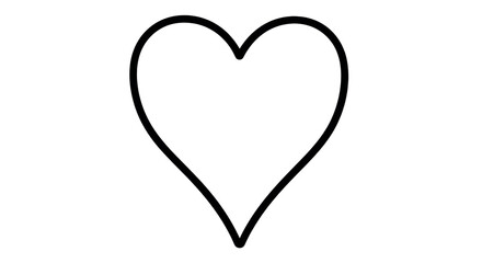 Isolated outline of a heart shape with soft curves for design, Valentine's or Mother's Day