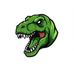 Obraz premium Esport T-Rex mascot illustration on white background. Fierce, bold, and powerful dinosaur character design, perfect for gaming logo, sport team branding, and digital identity concepts.