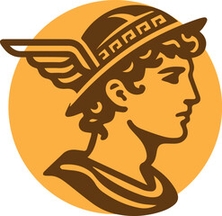 Symbol of the God Hermes with a Winged Cap
