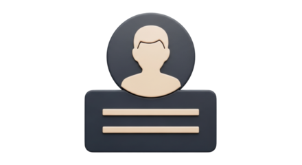 Isolated user interface icon for profile information and contact list, digital presentation