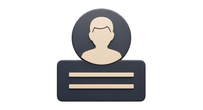 Isolated user interface icon for profile information and contact list, digital presentation