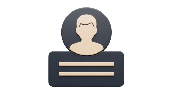Isolated user interface icon for profile information and contact list, digital presentation - Powered by Adobe