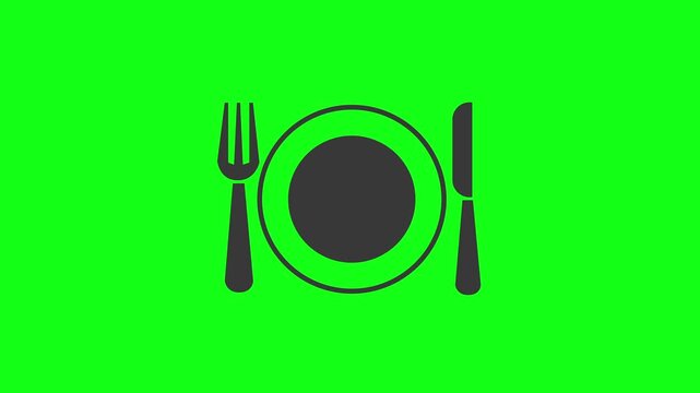 Plate Fork Knife Graphic Flatware Dining Icon Food Meal Symbol Restaurant Dishware Kitchenware Culinary Signage Utensil