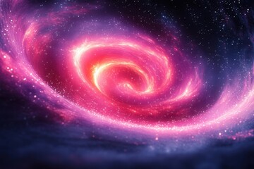 Fototapeta premium Spiral galaxy featuring stars and nebulas.