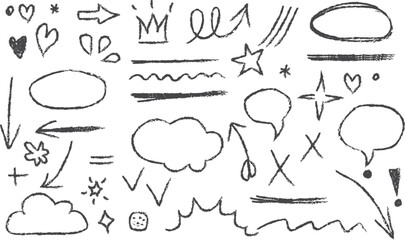 Hand Drawn Doodle Icon Set Sketch Vector Illustration