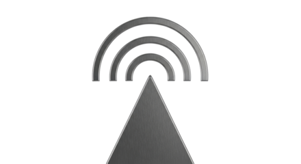 Isolated communication signal with antenna tower or satellite dish for wireless broadcast