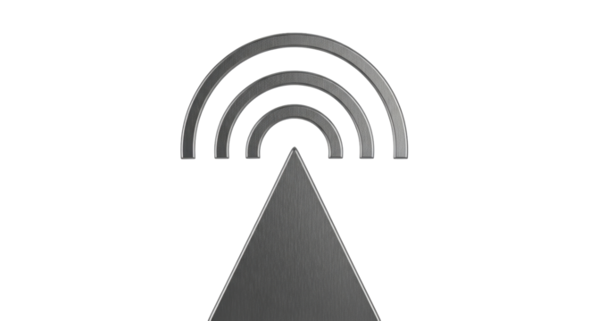 Isolated communication signal with antenna tower or satellite dish for wireless broadcast