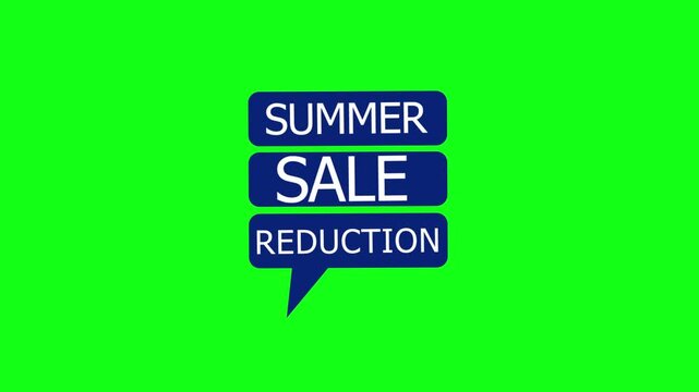 Summer Sale Reduction Animation on Green Screen Background