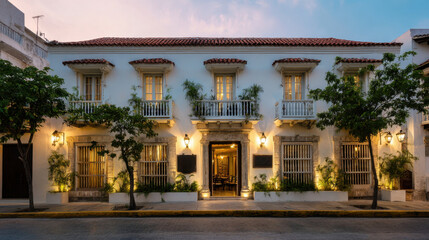 Cartagenas historic dusk view