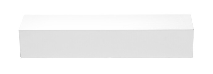 Obraz premium Blank white paper box packaging mockup with transparent background