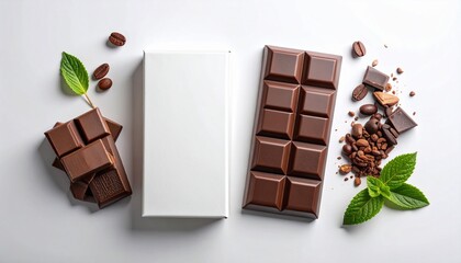 Ultra realistic chocolate packaging mockup with clean negative space. AI generated