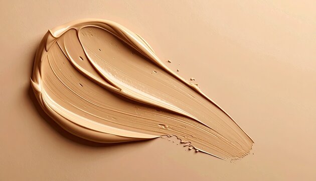 Creamy beige foundation smudge on beige surface
