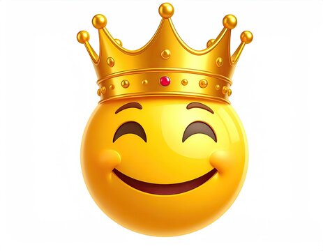 Smiling emoji with golden crown