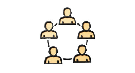 Isolated networked organization representing community of people connected within a group