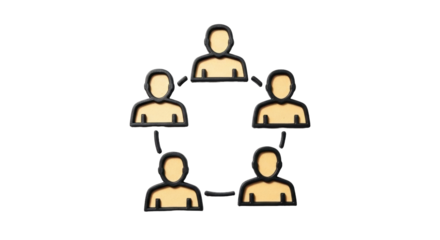 Isolated networked organization representing community of people connected within a group