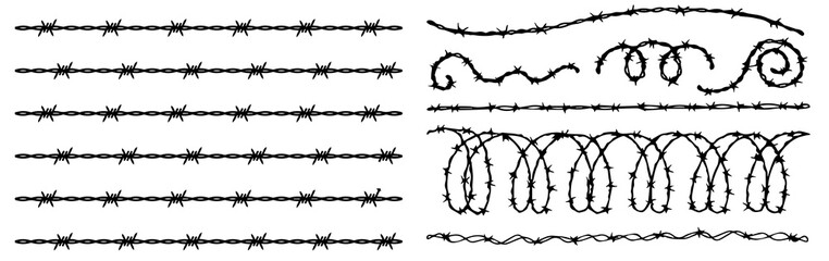 Barbed wire logo. Isolated barbed wire on white background