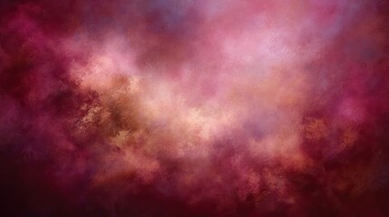 A vibrant abstract background featuring a gradient of deep magenta, rich plum, and luminous golden-pink hues with a textured, painterly effect, resembling a cosmic nebula, blurred background
