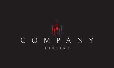 A vector red logo featuring an abstract image: a torn claw mark symbolizing wild power, primal strength, and raw energy.