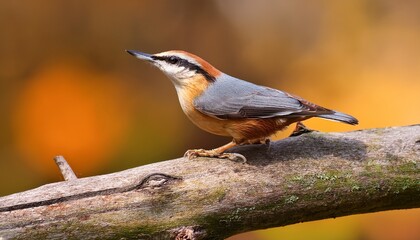 Fototapeta premium Brown Headed Nuthatch Perched On A Limb